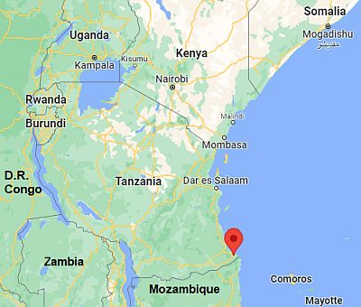 Mtwara, ubicación en el mapa