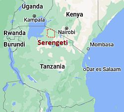 Serengueti, ubicación en el mapa