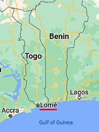 Lomé, ubicación en el mapa