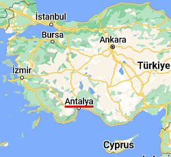 Antalya, ubicación en el mapa