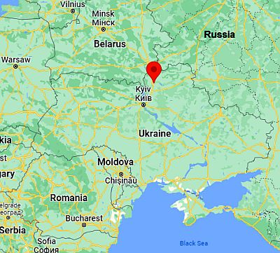 Chernígov, ubicación en el mapa