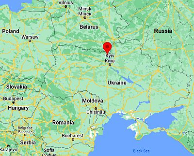Chernóbil, ubicación en el mapa