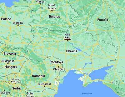 Kiev, ubicación en el mapa