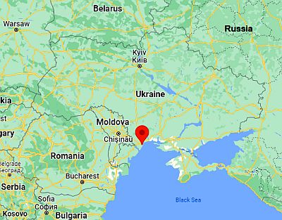 Odesa, ubicación en el mapa
