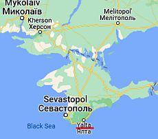 Yalta, ubicación en el mapa