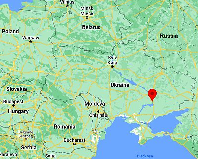 Zaporiyia, ubicación en el mapa