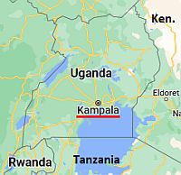 Kampala, ubicación en el mapa