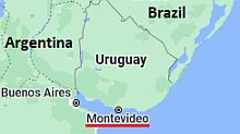Montevideo, ubicación en el mapa