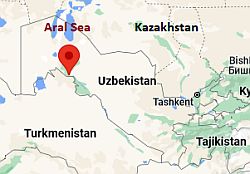 Nukus, ubicación en el mapa