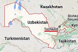 Taskent, ubicación en el mapa