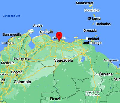 Caracas, ubicación en el mapa