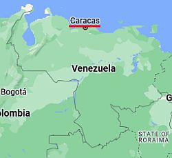 Caracas, ubicación en el mapa