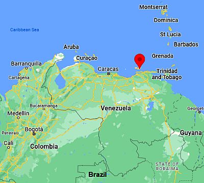 Isla Margarita, ubicación en el mapa