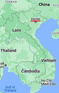 Hanoi, ubicación en el mapa