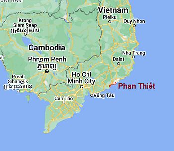 Phan Thiet, ubicación en el mapa