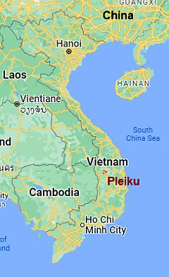 Pleiku, ubicación en el mapa