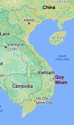 Quy Nhon, ubicación en el mapa