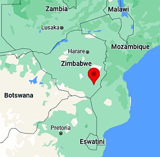 Chiredzi, ubicación en el mapa