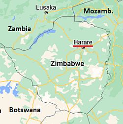 Harare, ubicación en el mapa
